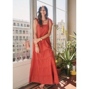 Sézane Annie dress, in sienna red tie shoulder size 40 (8)